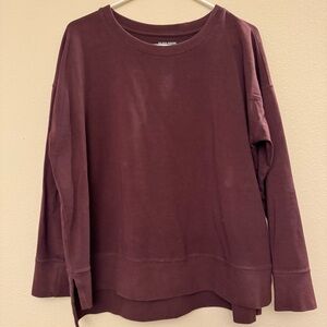Eileen Fisher Burgundy Long Sleeve Top Sweatshirt Size Medium